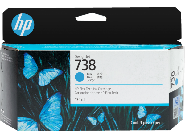 HP 738 Cyaan inkt cartridge 130 ml